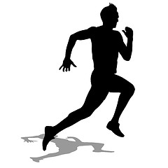 Image showing Running silhouettes. Vector illustration.