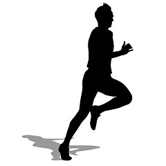 Image showing Running silhouettes. Vector illustration.