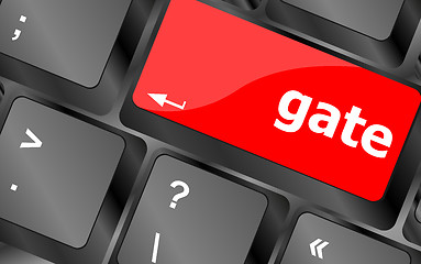 Image showing gate button on computer pc keyboard key