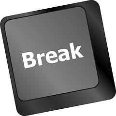 Image showing Keyboard with break button, business concept