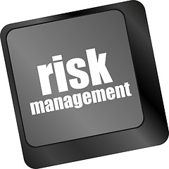 Image showing Keyboard with risk management button, internet concept