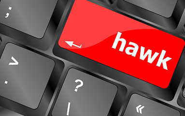 Image showing hawk word on computer pc keyboard key
