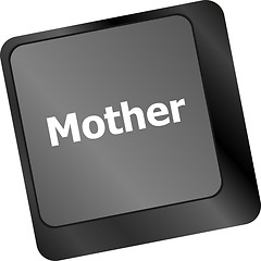 Image showing Keyboard with mother word on computer button