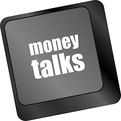 Image showing money talks on computer keyboard key button