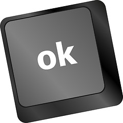 Image showing OK button on keyboard keys, business concept