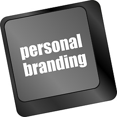 Image showing personal branding on computer keyboard key button