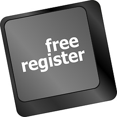 Image showing free register computer key showing internet login