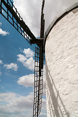 Image showing Old white windmill