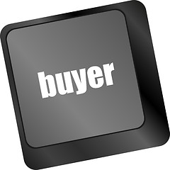 Image showing buyer button on keyboard key - business concept