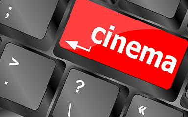 Image showing Business concept: Cinema key on the computer keyboard