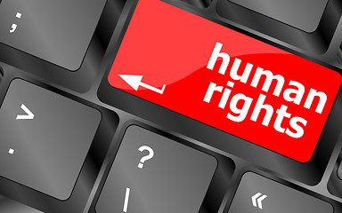 Image showing arrow button with human rights word