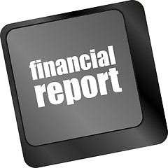 Image showing keyboard key with financial report button