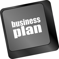 Image showing business plan button on computer keyboard key
