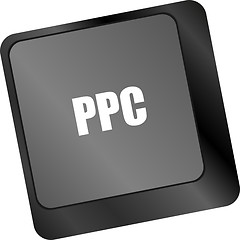 Image showing PPC (Pay Per Click) Concept. Button on Modern Computer Keyboard