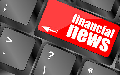 Image showing financial news button on computer keyboard