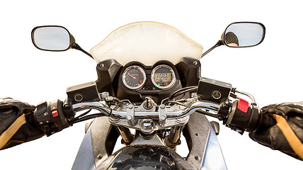 Image showing Biker First-person view isolated