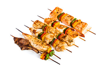 Image showing Tasty grilled meat, shish kebab