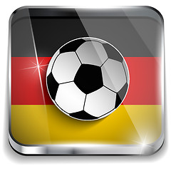 Image showing Germany Flag with Soccer Ball Background