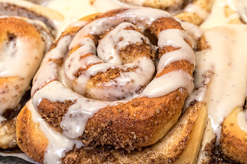 Image showing Top View Appetizing Cinnamon Buns