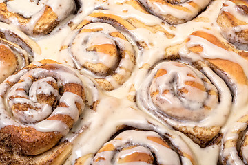 Image showing Top View Appetizing Cinnamon Buns