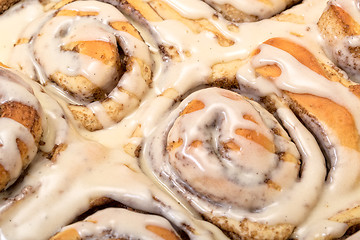 Image showing Top View Appetizing Cinnamon Buns