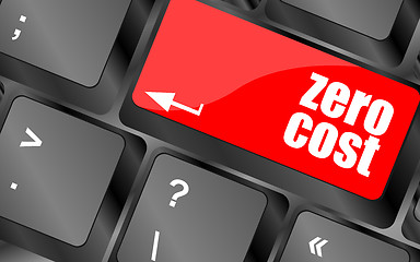 Image showing zero cost button on computer keyboard key