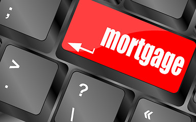 Image showing Keyboard with single button showing the word mortgage