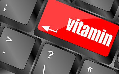 Image showing vitamin word on computer keyboard pc key,
