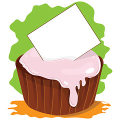 Image showing Vector cupcake with card for text