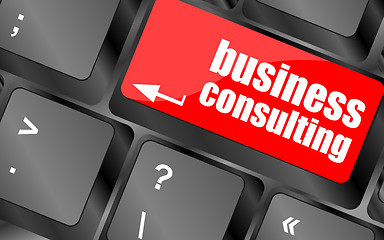 Image showing Computer keyboard with business consulting key. business concept