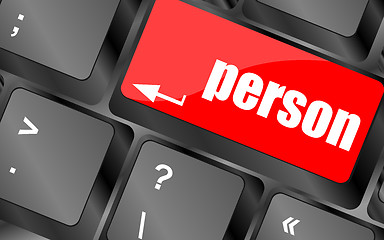 Image showing word person on computer keyboard key