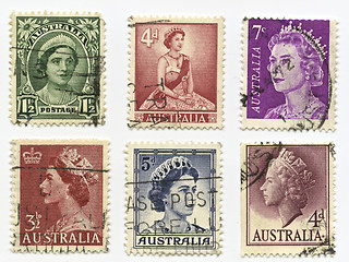 Image showing Queen Elizabeth Stamps