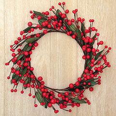 Image showing Red Bauble Wreath