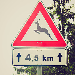 Image showing Retro look Wildlife danger sign