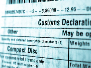 Image showing Customs declaration