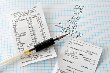 Image showing Bills and calculations