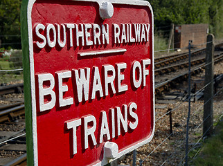 Image showing Railway Warning Sign