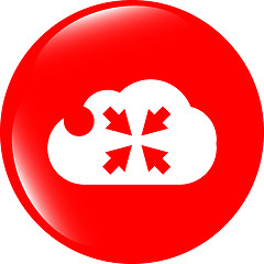 Image showing abstract cloud icon. full screen upload button. Load symbol. Round button
