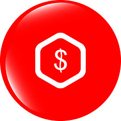 Image showing web icon cloud with dollars money sign