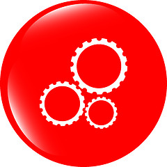 Image showing gears icon (button) isolated on a white background