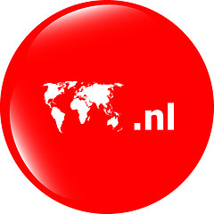 Image showing Domain NL sign icon. Top-level internet domain symbol with world map