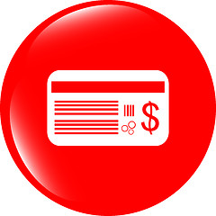 Image showing plastic business card with dollars usd sign icon. web button