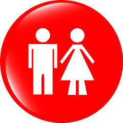 Image showing icon toilet button, Man and Woman