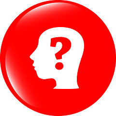 Image showing Human head with question mark symbol, web icon