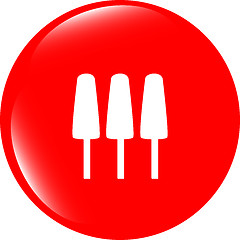 Image showing Ice Cream Icon on Internet Button isolated on white