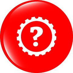 Image showing question mark sign, web button isolated on white