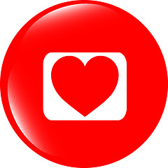 Image showing love heart icon button sign