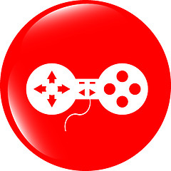 Image showing game controller web icon, button isolated on white
