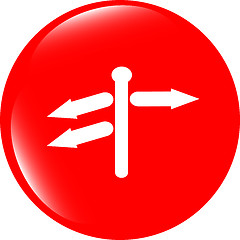 Image showing Crossroads sign on web button isolated on white