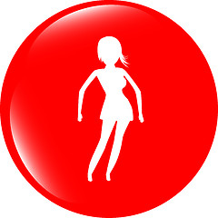 Image showing fashion yoga fitness model illustration, sign, symbol, button, badge, icon